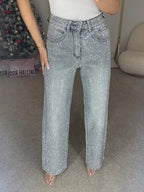 Jean larges avec strass