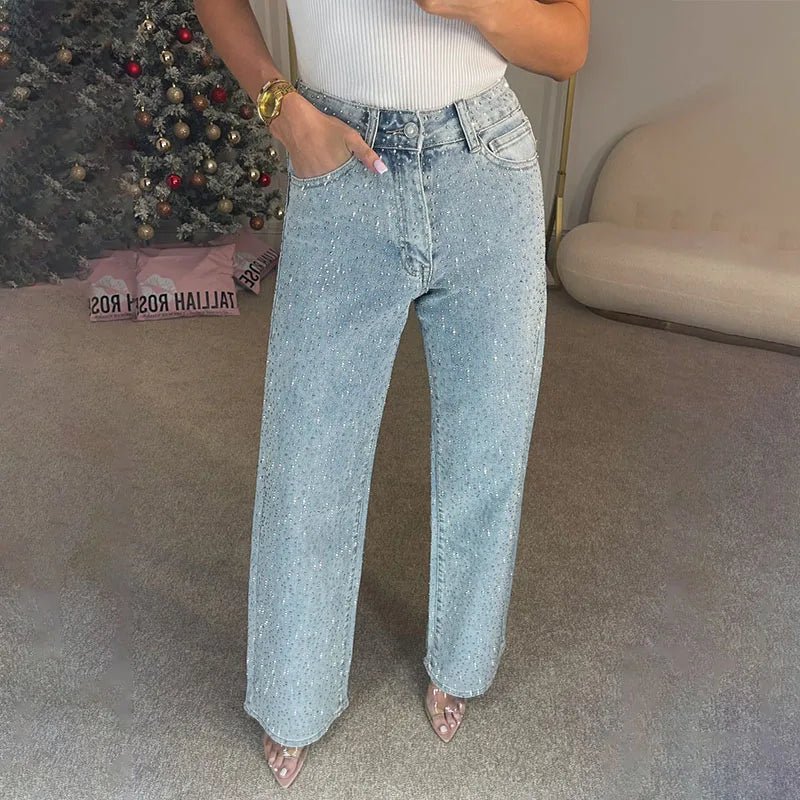 Jean larges avec strass