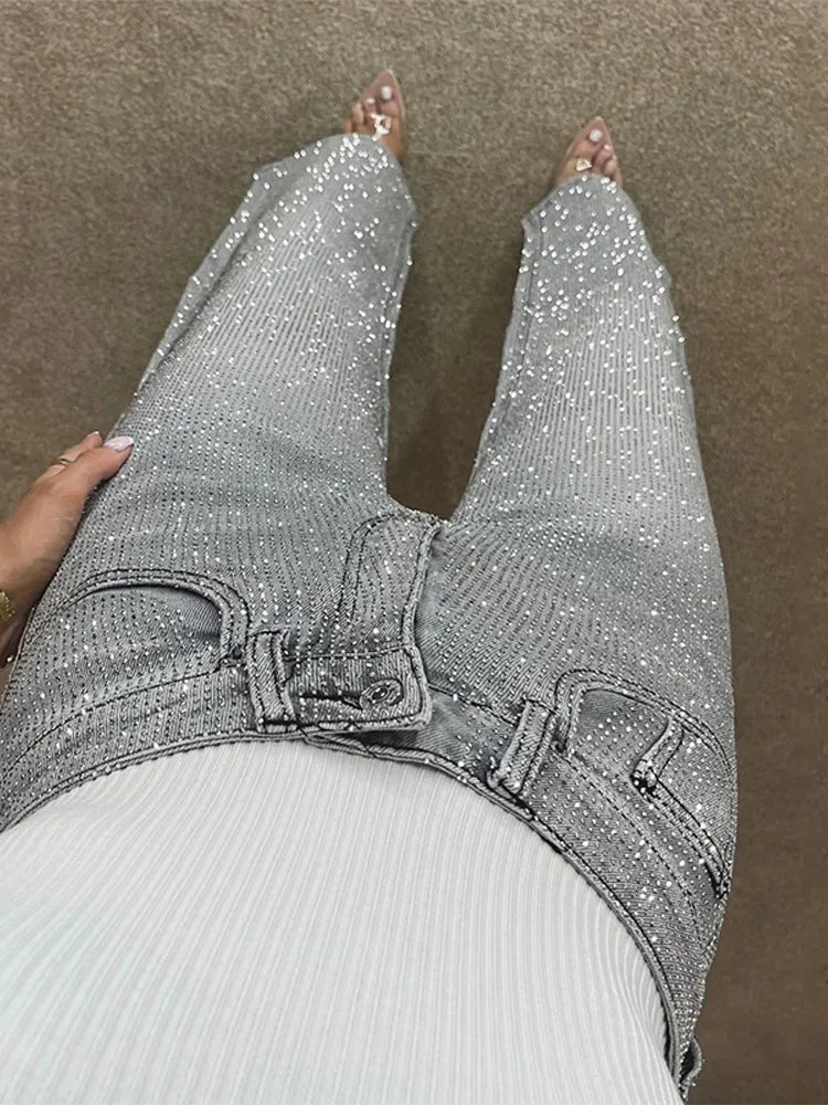 Jean larges avec strass