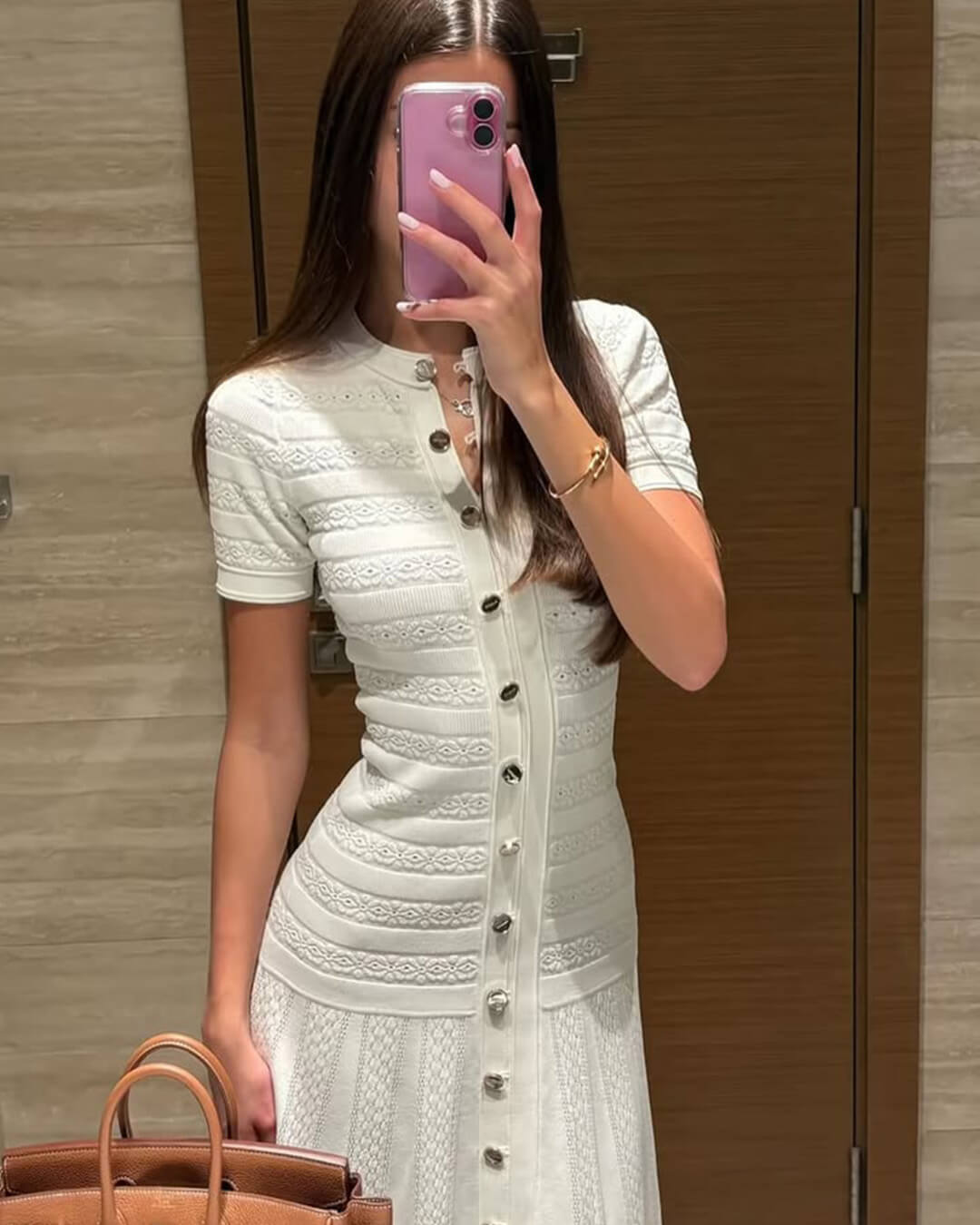 Robe Mi-longue en Maille Côtelée