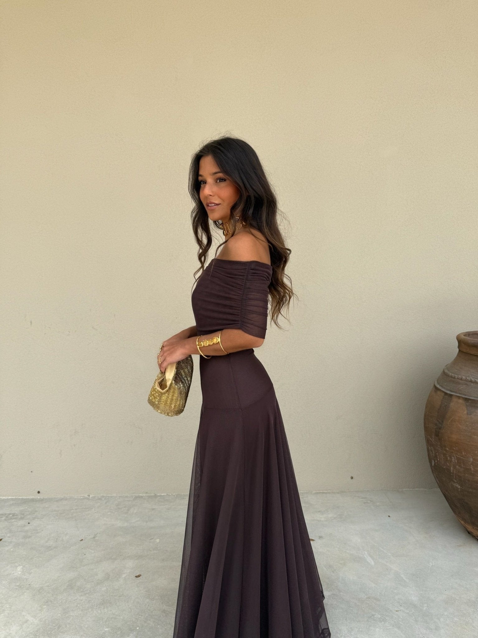 Robe de soirée en résille