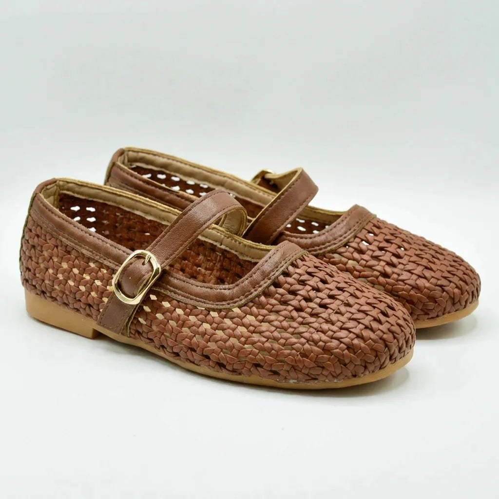 Ballerines Mary Jane en mesh tressé