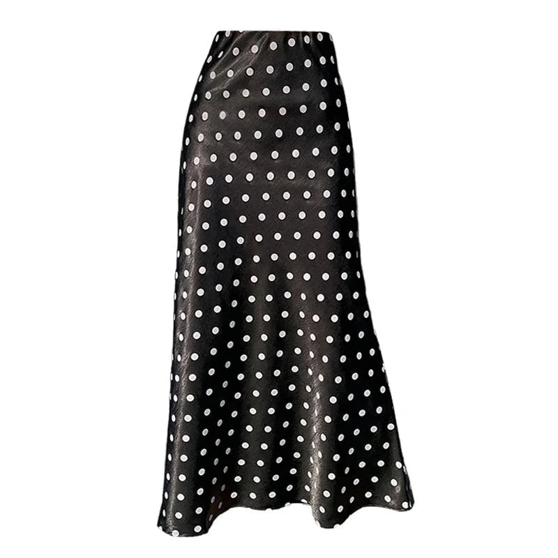 Jupe Sirène Mi-longue à Pois Bianca