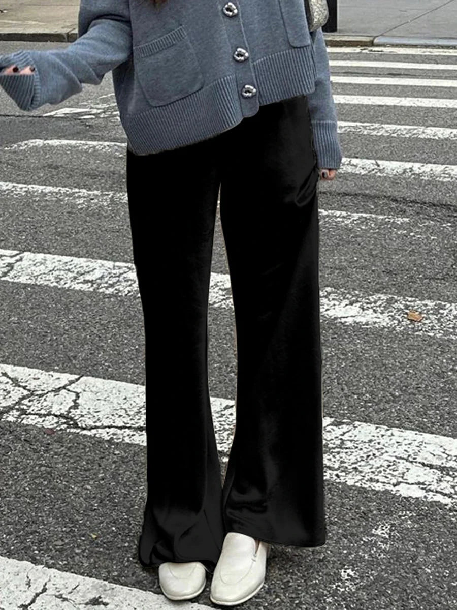 Pantalon large en satin