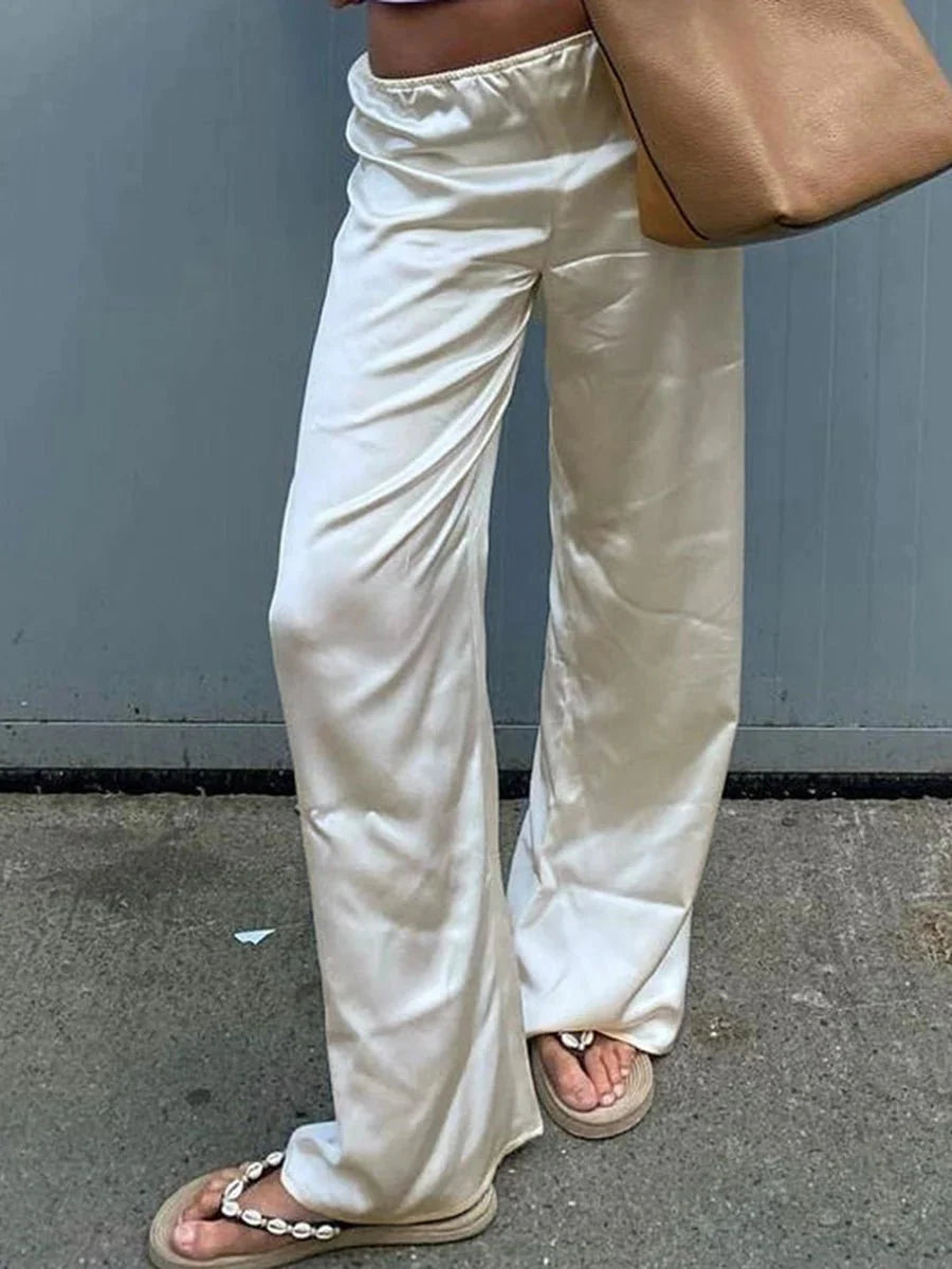 Pantalon large en satin